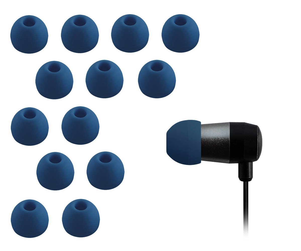 Xcessor Replacement Silicone Earbuds. Compatible With Most in Ear Headphone Brands. 7 Pairs (Set of 14 Pieces). Size: SMALL. Color: Dark Blue