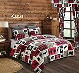Virah Bella Lodge Life 3 Piece King Quilt Set - 1 Quilt and 2 King Shams with Buffalo Plaid and Patchwork Pattern