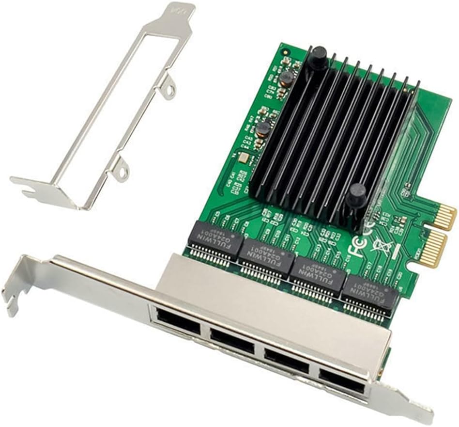 Wresetly RJ45 4-Port Gigabit Ethernet Server Adapter PCI-E X1 Network Card