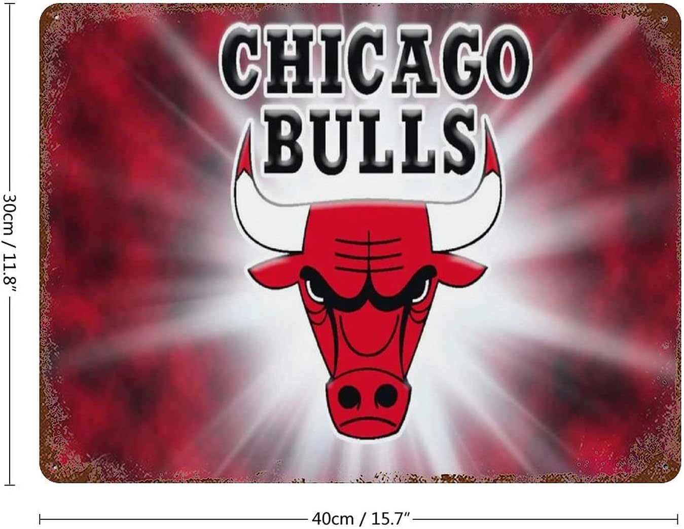 Amazon さびた鉄の壁画 Chicago Bulls シカゴ ブルズ メタルプレート 壁掛け 看板 ヴィンテージ風 Iron Painting ブリキ看板 壁の装飾 おしゃれ インテリア 金属ポスター 壁アート ウォールアート 装飾鉄絵 アンティーク 壁飾り サインボード 装飾画 金属アート カフェ
