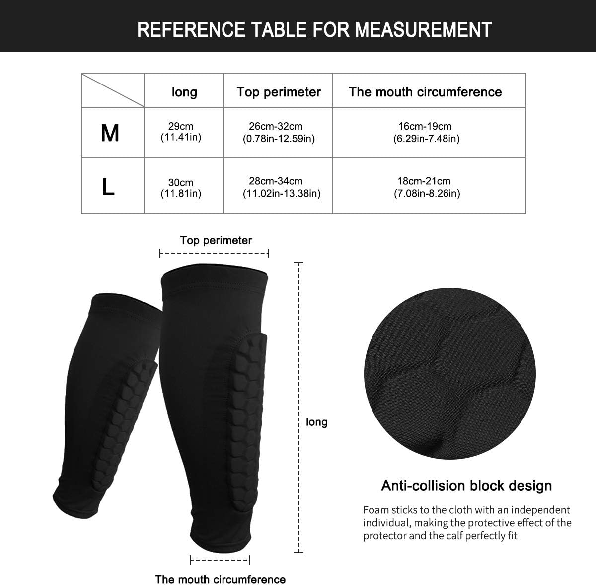 DORYUM 1 Pair Soccer Shin Guards Shin Pads for Kids Youth Adult, Football Shin Guard Socks Sleeves with Foam, Calf Compression Sleeve Honeycomb Pads, Child Calf Protective Gear Soccer Equipment (L) : Sports & Outdoors