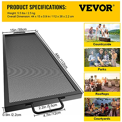 VEVOR Rectangle Fire Pit Grate, XMarks Rectangle Grill Grate, Black