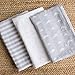 Ziggy Baby Muslin Baby Swaddle Blankets - 3 Pack - Gender Neutral for Boys and Girls - Grey Cloud, Stripe & Stars (47x47)