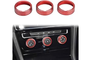 Auovo Air Conditioning Knob Trims Compatible with Jetta Atlas Taos Tiguan Golf R Passat Aluminum Alloy AC Climate Control Kno