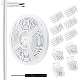 RGBZONE 3 Pin 10mm LED Connector Kit with 32.8ft 3 Pin Extension Cable and 10 Pcs 3 Pin LED Strip to Wire Connectors for 10mm IP20/IP65 SMD 5050 Dream Color LED Strip Light WS2811 WS2812B