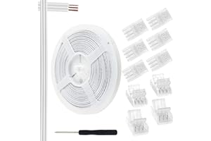 RGBZONE 3 Pin 10mm LED Connector Kit with 32.8ft 3 Pin Extension Cable and 10 Pcs 3 Pin LED Strip to Wire Connectors for 10mm IP20/IP65 SMD 5050 Dream Color LED Strip Light WS2811 WS2812B