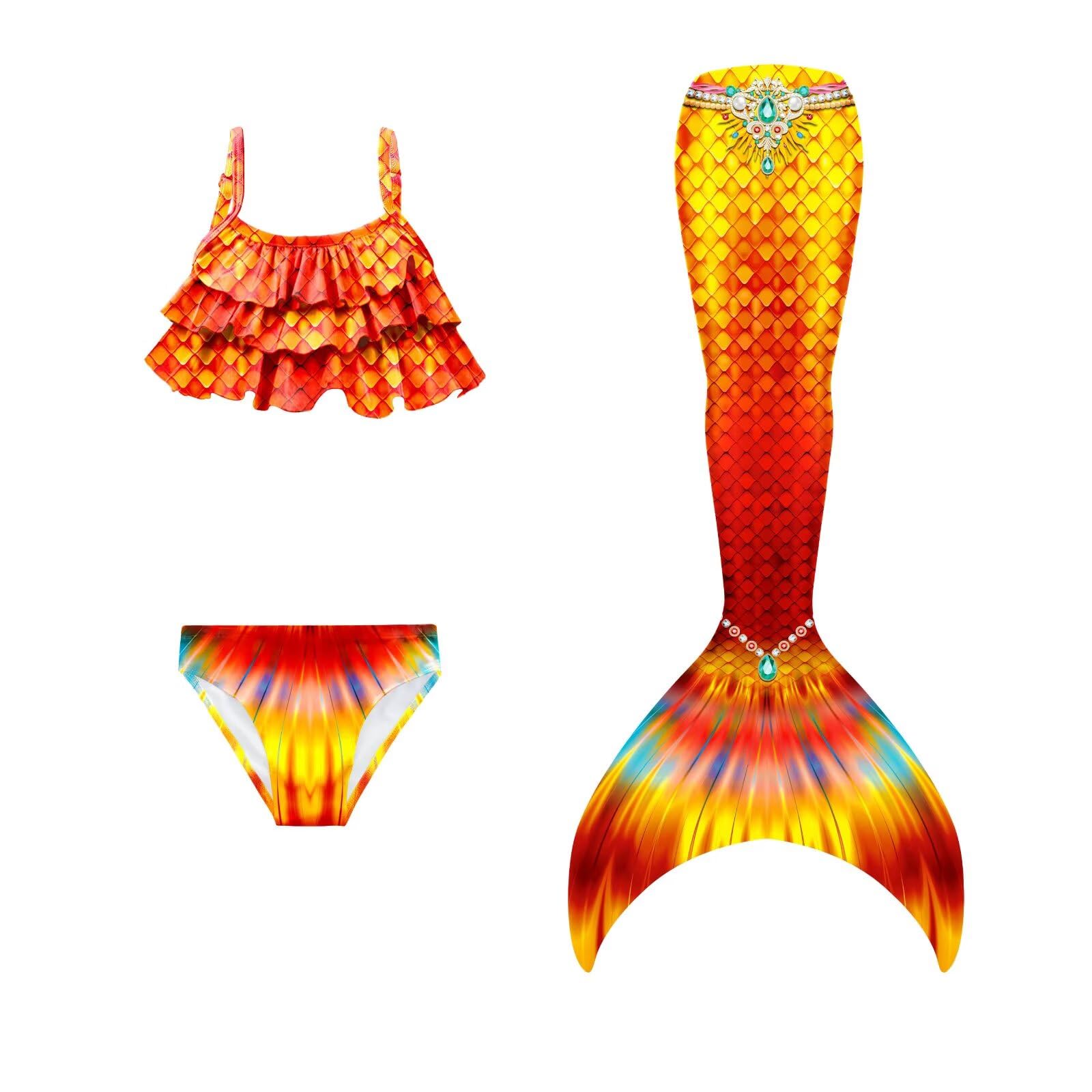 Superband Girls Mermaid Bathing Suit 3PCS