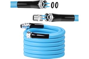 Maxztill 35FT RV Water Hose 5/8" Drinking Water Hose Anti-Kink and Leak-Free Fresh Water Garden Hose for RV,Camper,Trailer,Car,Truck and Marine Drinking Water Safe Hose Blue