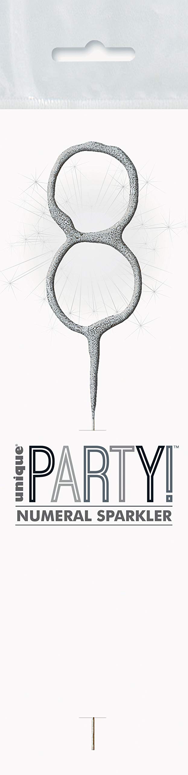 Silver Glitz Birthday Sparkler Number 8 (17cm) - Perfect for Birthday, Anniversary & Memorable Celebrations - 1 Pc