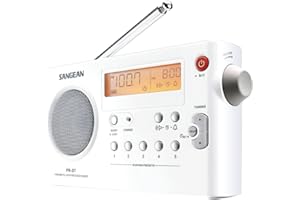Sangean PR-D7 Digital Portable Radio with Built-in Battery Charger, AM/FM, (White)