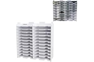 Sanfurney 24 Slots Ink Pad Storage Holder and Stamp Pad Organizer Rack for 3" x 3" Ink Pads, Stackable and Wall-Mounted