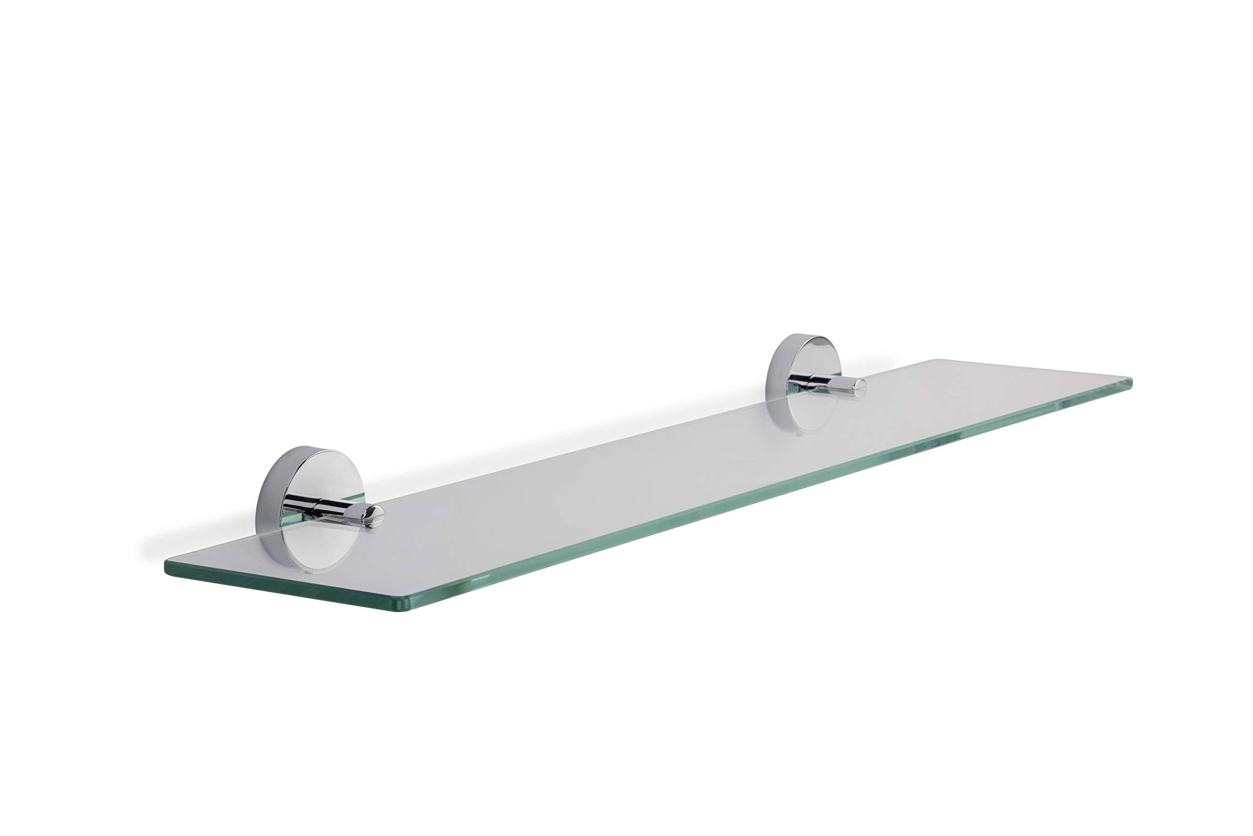 Croydex QM411441 Pendle Flexi-Fix Glass Shelf, Silver