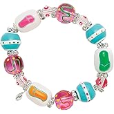 Clementine Designs Flip Flops Forever Rhinestone Glass Beaded Kate Macy Stretch Bracelet