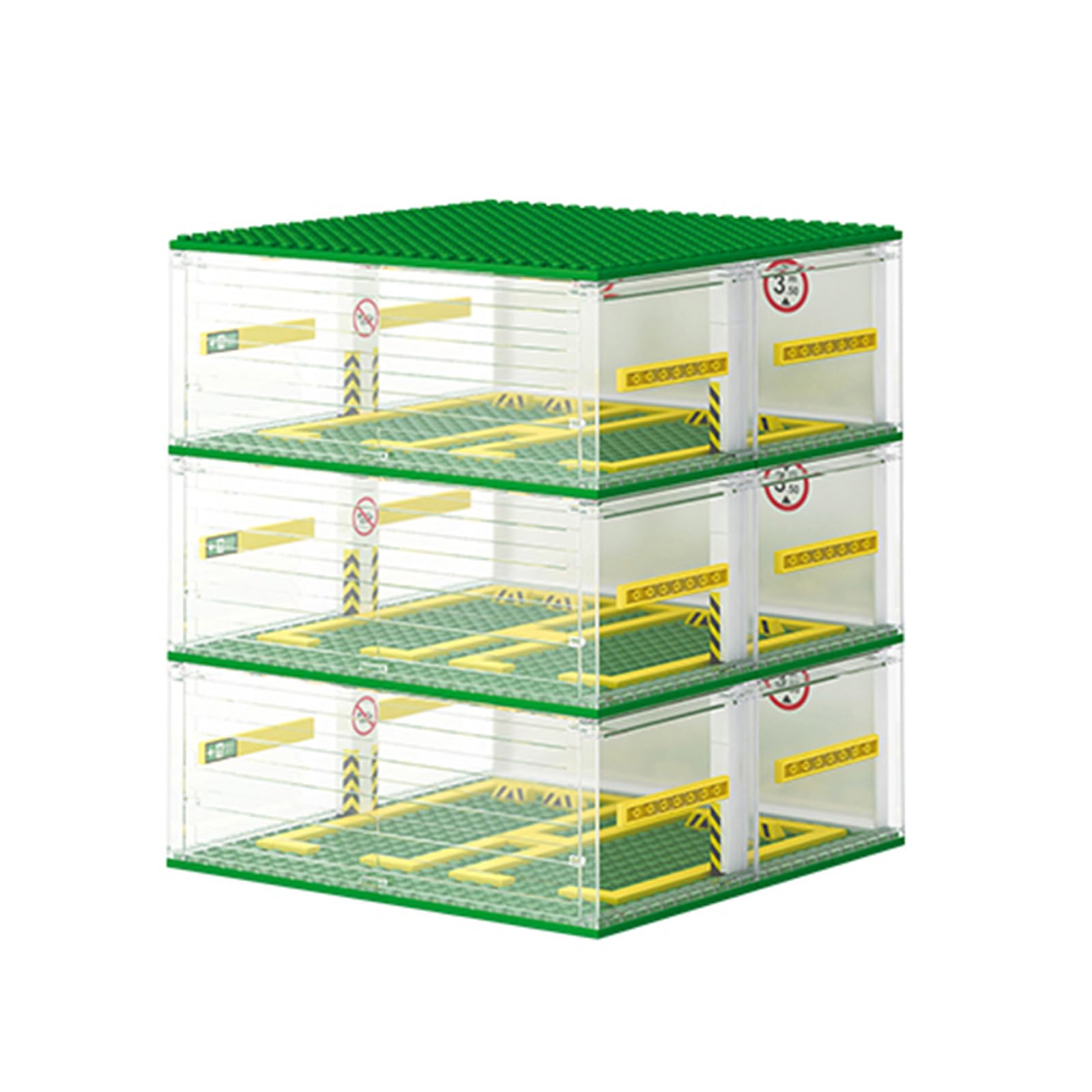 Photo 1 of Cabeeskii Parking Garage Compatible Speed Champions Car, DIY 3-Layer Parking Display Case, 130PCS Modular Building Display Case Compatible with Sport Auto(Cars Not Included)
