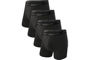 BAMBOO COOL Men's Ultra Breathable Underwear,No Riding Up Boxer Briefs with ComfortFlexible Waistband,Multipack