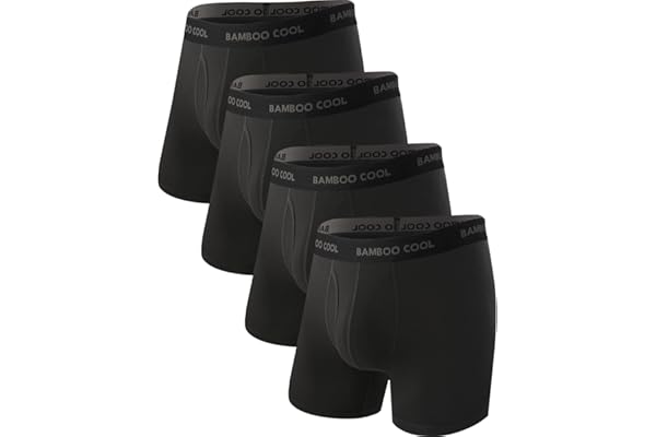 Men’s Underwear Boxer Briefs Soft Comfortable Bamboo Viscose Underwear Trunks (4 Pack)