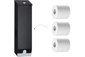 Stardrix Triple Roll Commercial Toilet Paper Dispenser, 3 Roll Heavy Duty Stainless Steel Industrial Tissue Holder Wall Mount with Key Lock, Matte Black
