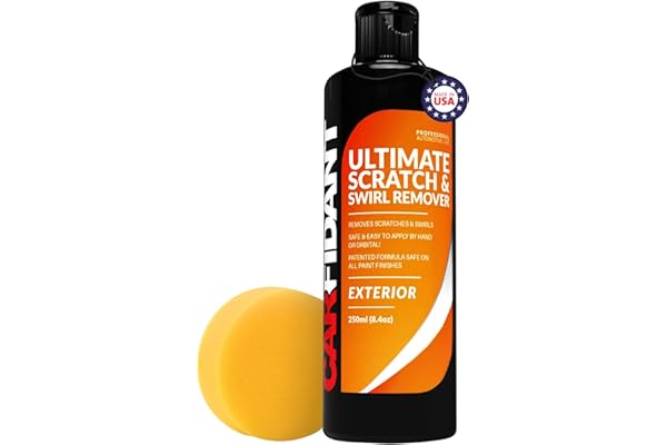 Carfidant Scratch and Swirl Remover - Car Scratch Remover for Scratches with Buffer Pad, Scratch Remover for Vehicles Repair Paint Any Color - Rubbing Compound for Cars 8.4 fl oz