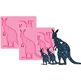 AMZTOART Super Glossy Kangaroo Family Mold DIY Keychain Art Resin Silicone Molds Crafting with Epoxy