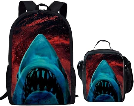 shark bookbag with lunch box