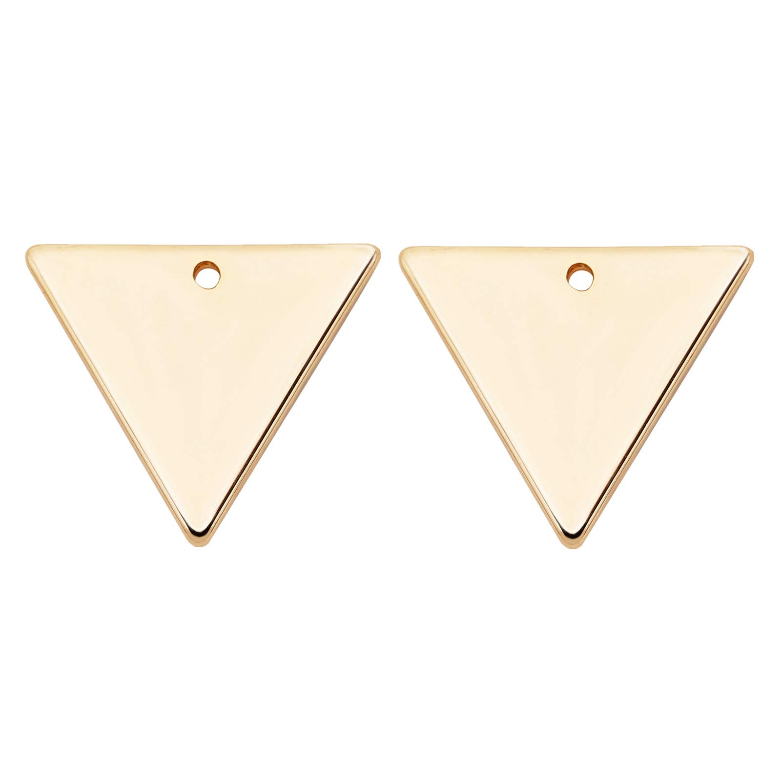 BENECREAT 30 Packs 18K Gold Plated Brass Triangle Charms Pendants for DIY Necklace Bracelet Earring Jewelry Making Crafts, 14x12mm
