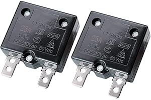 RKURCK 2Pcs Thermal Circuit Breaker 25Amp Thermal Overload Protector L1 Series 125-250V AC 50V DC Automatic Reset Relay Fuse Thermal Switch Circuit Breaker Current Overload Protector