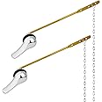 Alldrmtrue Toilet Handle Replacement Kit, 2 Pack Toilet Lever Flush Handle, Aluminum Alloy Arm, Handle Chrome, Front Mount, Silver