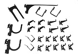 Wall Control KT-200-DLX B Slotted Pegboard Deluxe Hook Kit 26 Piece Black view 1