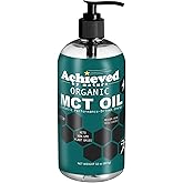Achieved By Nature Organic MCT Oil, 32 oz, Pure MCTs from Coconuts, C8 and C10 MCTs, Keto Diet Friendly, Use in Coffee, Smoothies, High Bioavailability, Cold Pressed