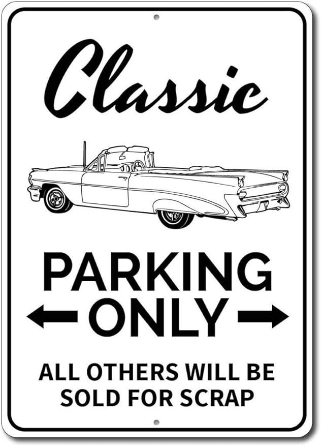 Domwtyrper Klassisches Parkplatzschild, Geschenk für Autoliebhaber