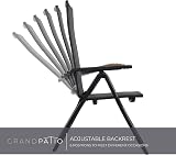 Grand Patio Aluminium Folding Chair with 6-Position Backrest Black view 4