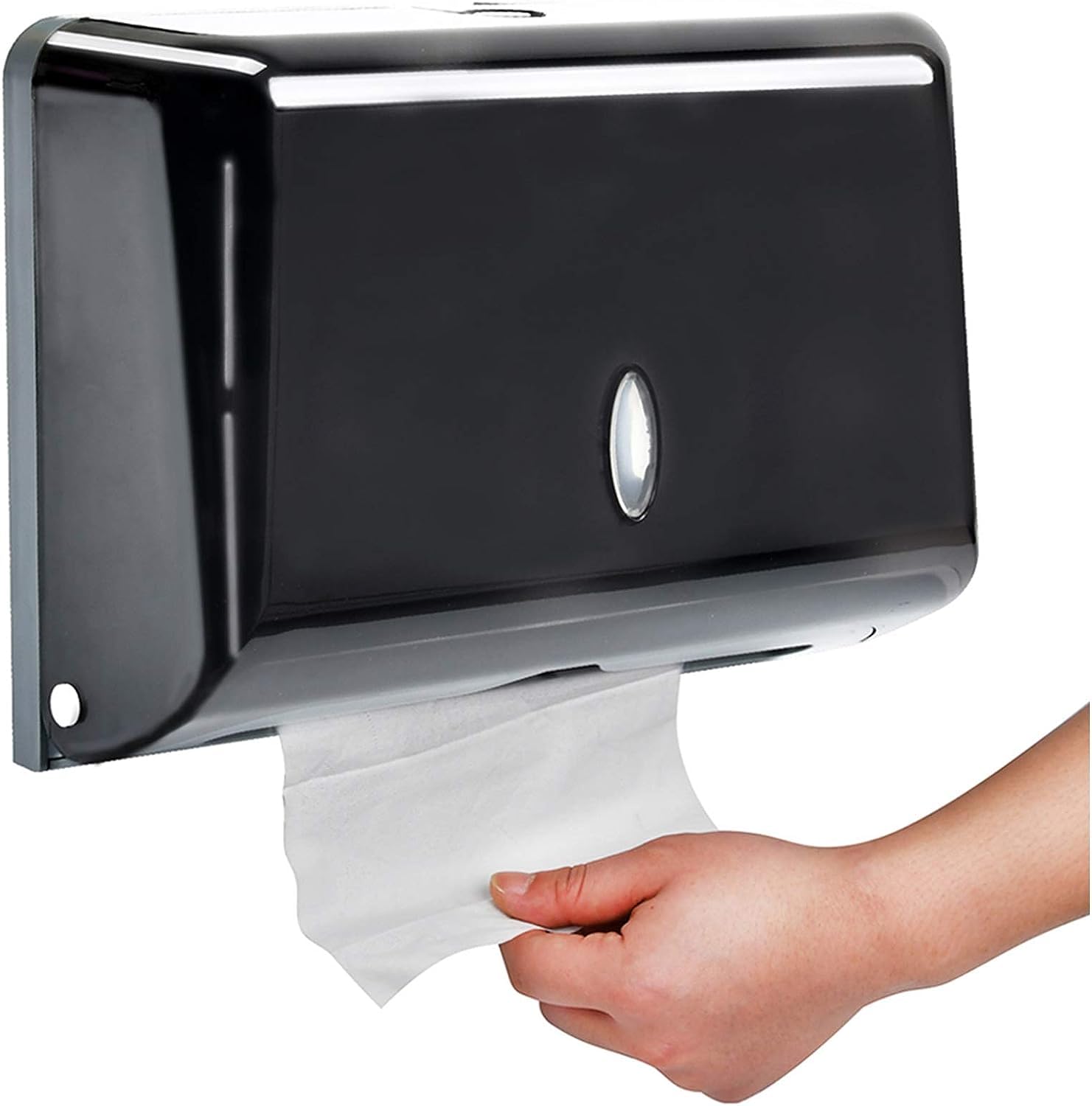 AIFUSI Paper Towel Dispensers, Commercial Toilet Tissue Dispensers Wall Mount Paper Towel Holder C-Fold/Multifold Paper Towel Dispenser for Bathroom, Kitchen(Black),10.43 x 3.93 x 7.87 in