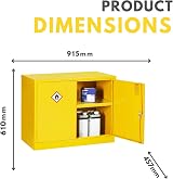 The Products Store Mini Flammable COSHH Cabinet Chemical Storage 1 Shelf Hi-Vis view 3