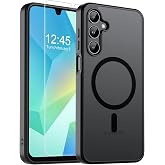 SUPFINE Magnetic for Samsung Galaxy A17 / A16 5G Phone Case - Black | With Screen Protector,Translucent Matte,Built-in Magnets,Military Grade Drop Protection,Shockproof Phone Cover
