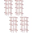 Gardeners Supply Company Lifetime Tomato Cages Plant Stand | Heavy Gauge Sturdy Garden Plants Support for Tomatoes and Other Climbing Plants | No Assembly Needed - Red (Set of 4)