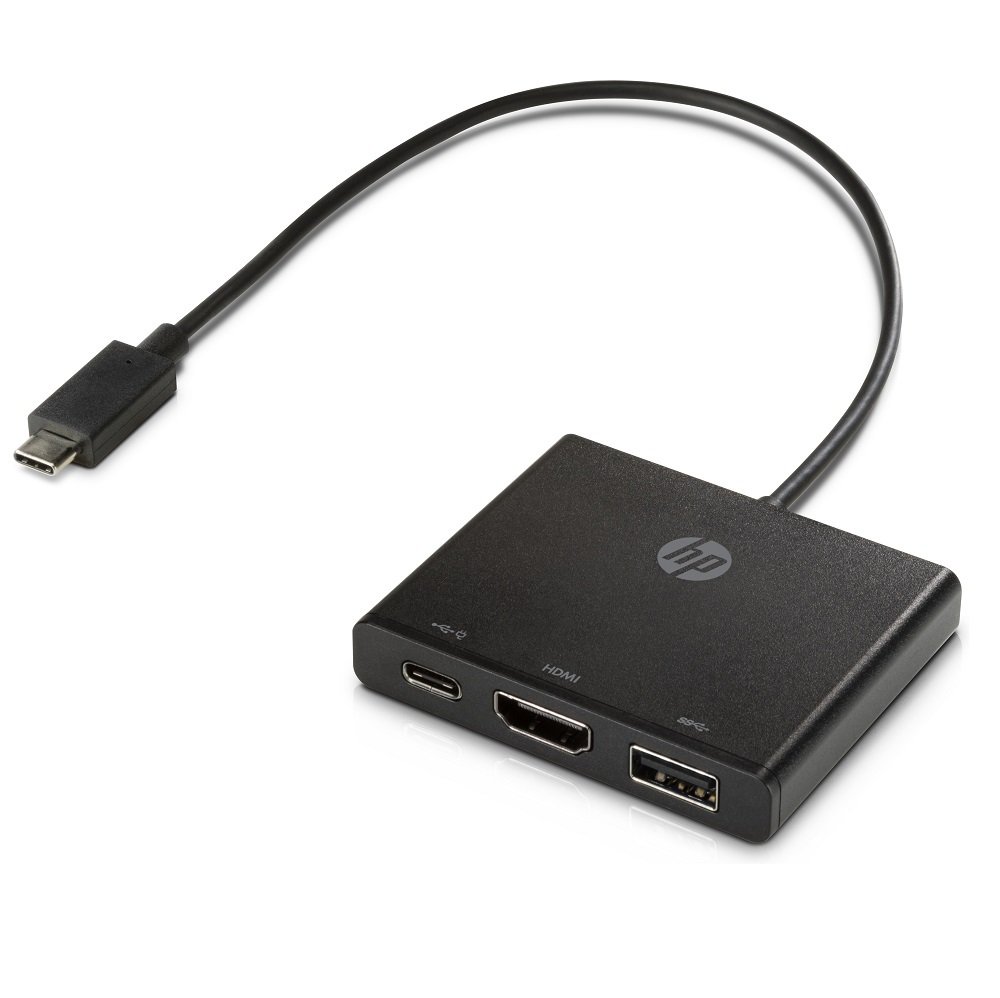 HP USB-C To Multi-Port Hub, Black
