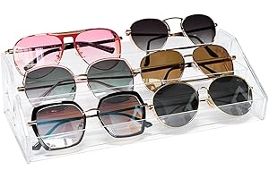 LoengMax Sunglasses Organizer - Clear Eyeglasses Display - Eyeglasses Storage - Essential Oils Holder(3 Layer)