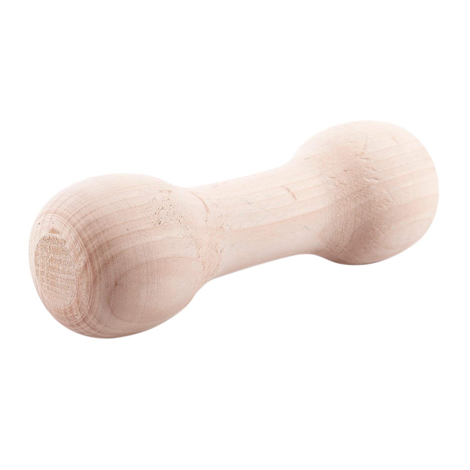 FolvZil Golden Retriever Wood Dumbbell Dogs Training Chewing Toys Teething Aid Fetch chewing toy - dental care & chewing muscle training Dogs Toys (S)