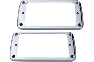 Guyker Metal Flat Humbucker Cover, Pickup Mounting Ring Set - Bridge Neck Pickups Frame Replacement Part for Electric Guitar or Precision Bass(2PCS, PR005 Chrome)