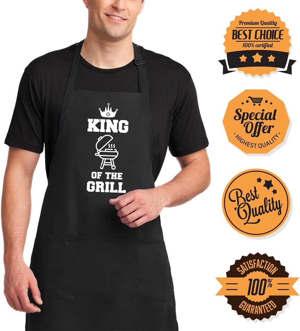 Saukore Funny Cooking Aprons for Couple with 2 Large Pockets - Anniversary, Wedding, Engagement & Bridal Shower Gifts - Image 4
