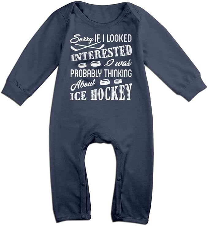 Love Ice Hockey Baby Romper Jumpsuit Long Sleeve Bodysuit