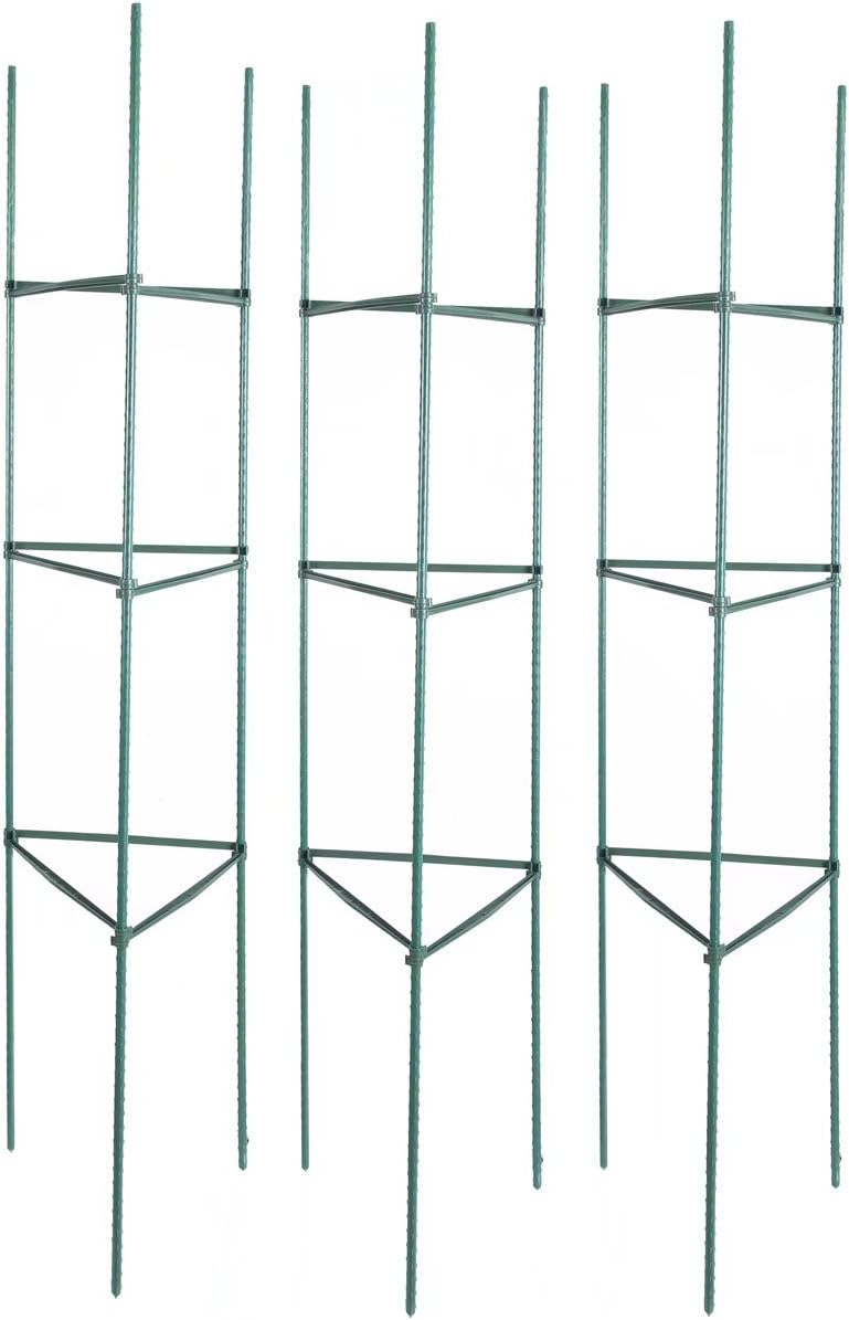 Tingyuan Tomato Cages 60 Inches Tomato Plant Stakes, Pack of 3