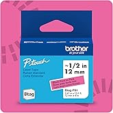 Brother Genuine P-Touch Btag BTAGP31 Black on Pink Label Tape ~1/2in by 13.1ft (12mm x 4m)