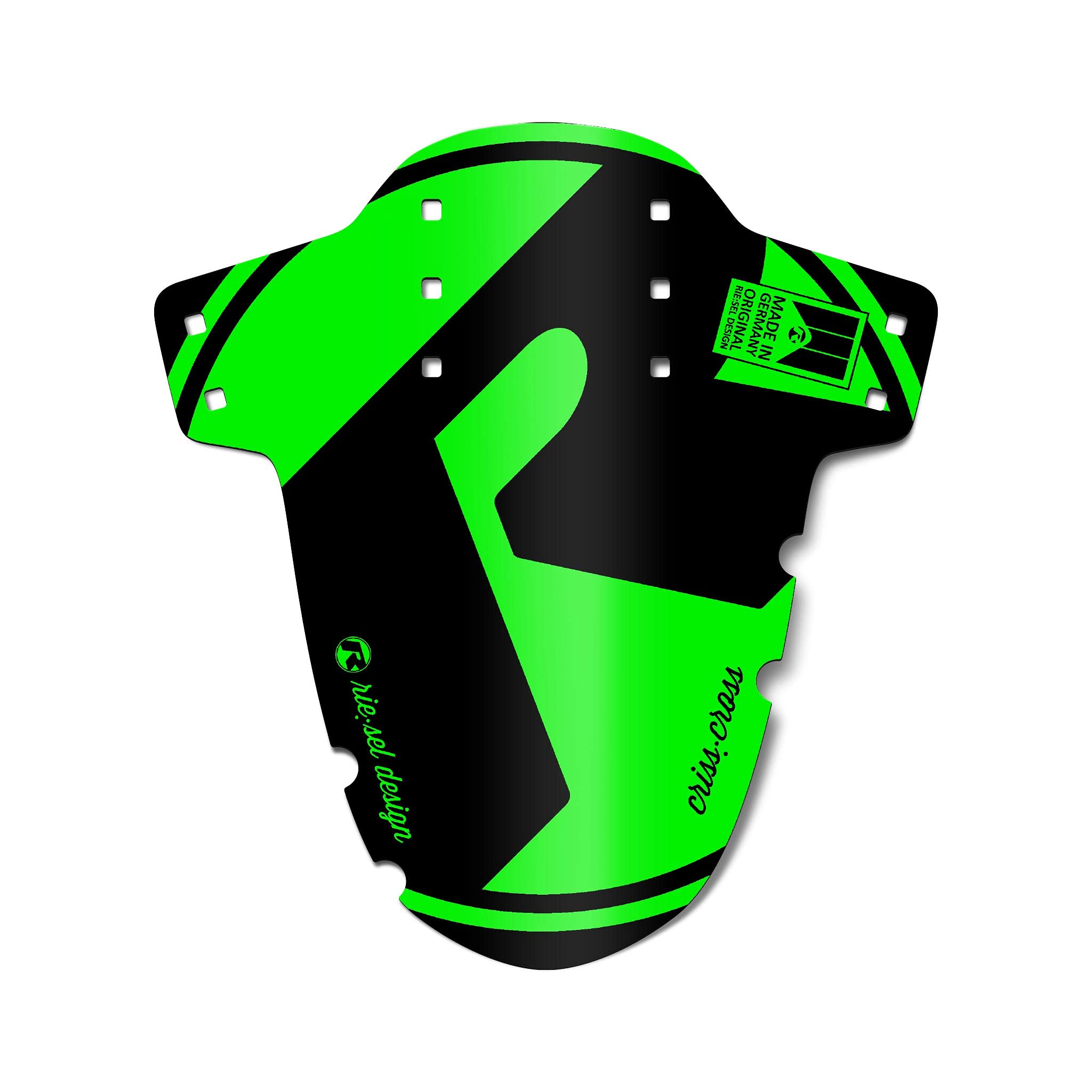 Rie:Sel Unisex Adult Criss Cross Mudguard for Gravel/country/cx Bikes Front Fork Fender - Green, One Size