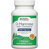DOCTORS' PREFERRED D-Mannose 1300 MG with Cranberry 500 MG Supplement - Premium Formula (90 Vegan Tablets)