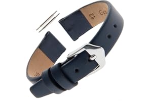 Gilden Ladies 10-14mm Classic Calfskin Fashion Color Flat Leather Watch Band F60