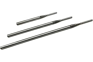 Pro-Graad 3 Piece Porting Mandrel Set with 4”, 6” & 8" High Speed Steel Coarse Thread Extra Shank Length Cartridge and Spiral Roll Mandrels