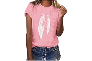 ANUYALUE Tops for Women Casual Summer,Womens Solid Color Shirts Short Sleeves Blouse Crew Neck Dressy Casual Tunic Top