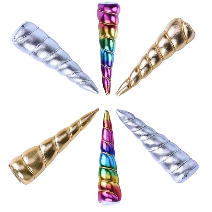 Unicorn Horns, 6 Pack 5 inches Glitter Unicorn Horns, DIY