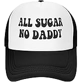 All Sugar No Daddy Trucker Hat Unisex Adult Funny Classic Hats Adjustable Fishing Cap Black